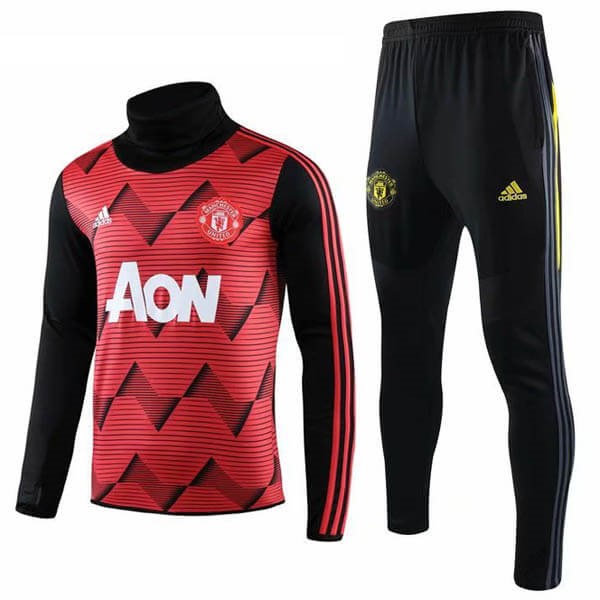 Survetement Football Manchester United 2019-20 Rouge Jaune Noir